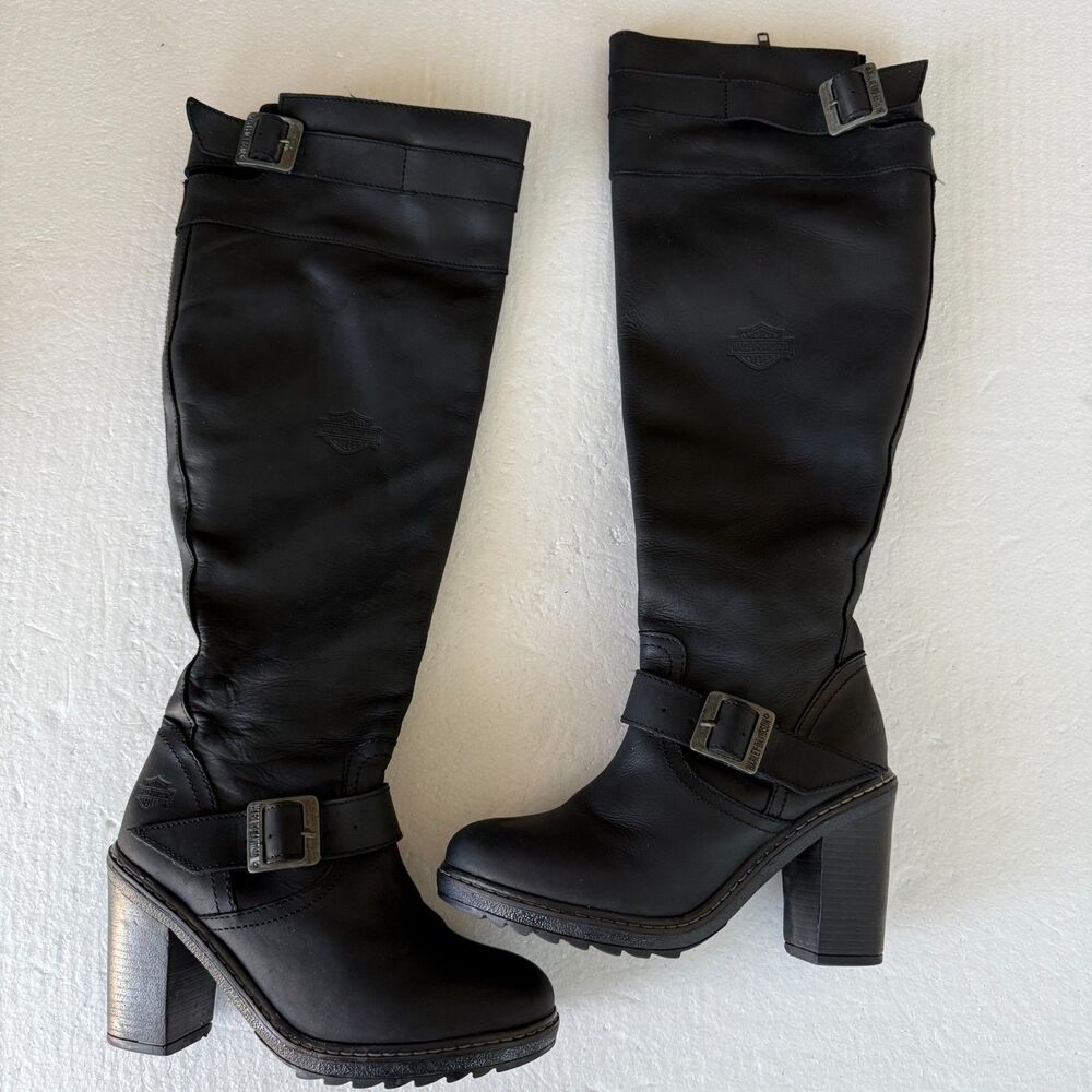 Size 9.5M - HARLEY-DAVIDSON WOMEN'S BOOTS CHARLEVOIX. Motorcycle High boots.